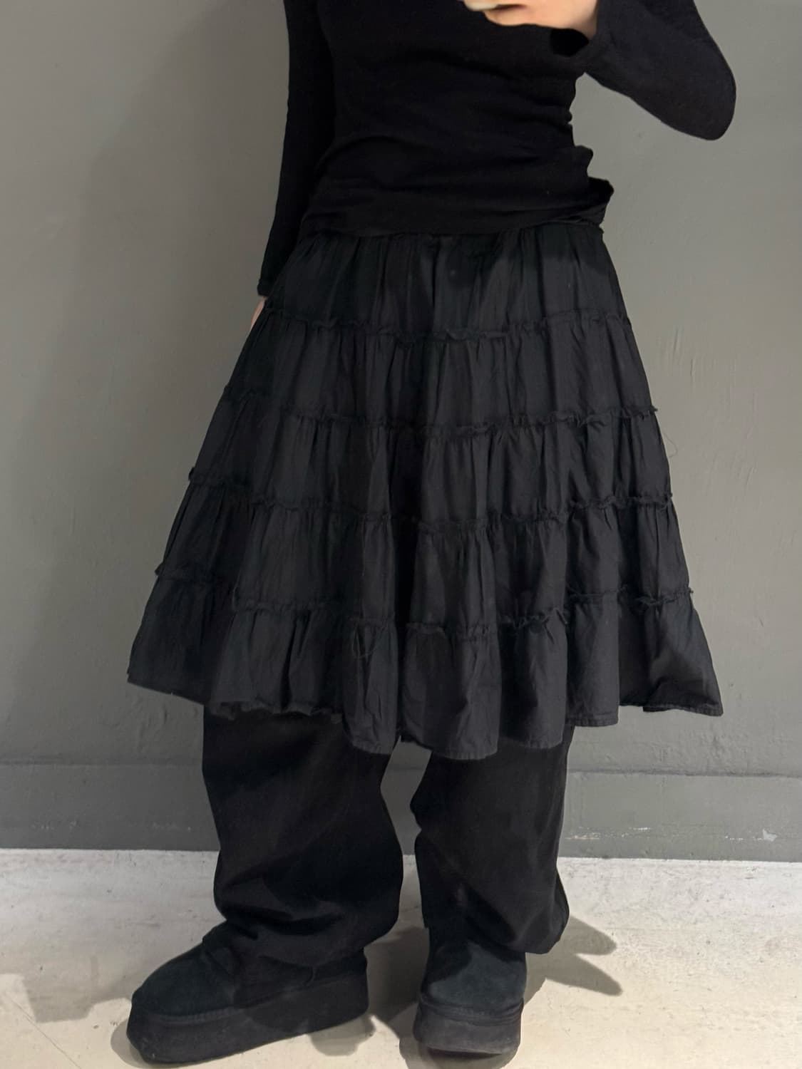 can-can frill detail long skirt 상품이미지4
