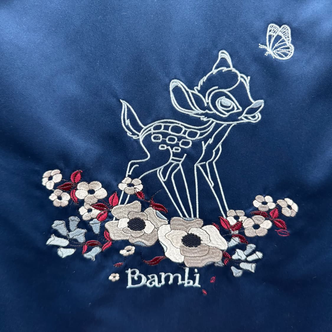 디즈니 밤비 스카쟌 전후면 자수 포인트 네이비 스카이블루 상품이미지6