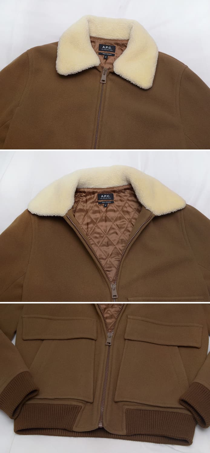 아페쎄 (a.p.c) 브론즈 시어링 집업 봄버 울자켓 (M / 100) 상품이미지4