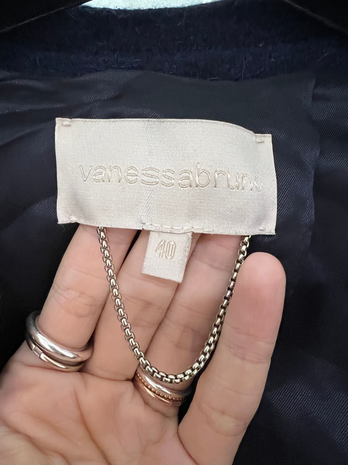 바네사브루노 울 77% + 알파카 롱 코트 / 40 사이즈 (네이비) 상품이미지4