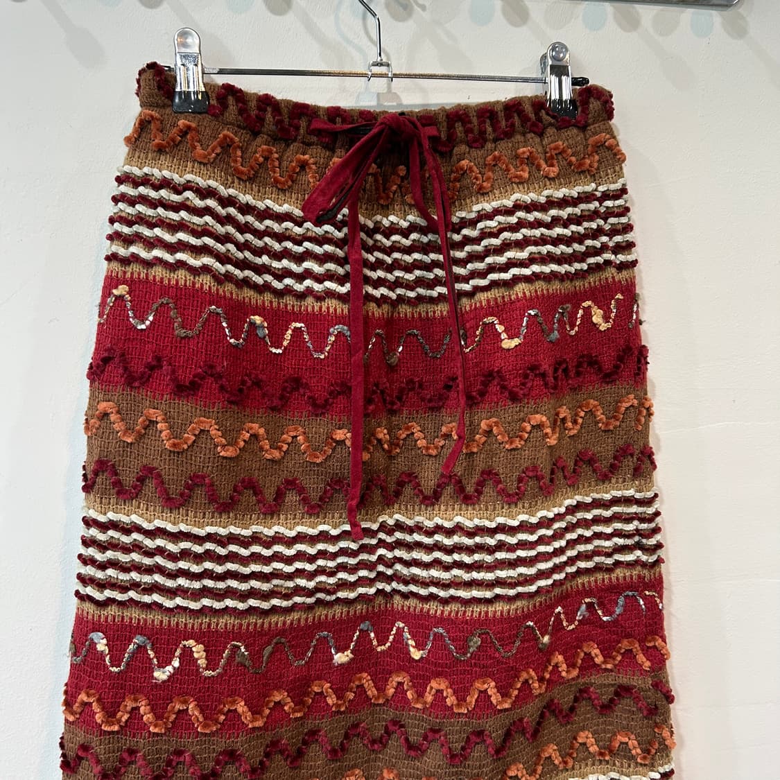 에스닉 히피패턴 니트 스커트 상품이미지5