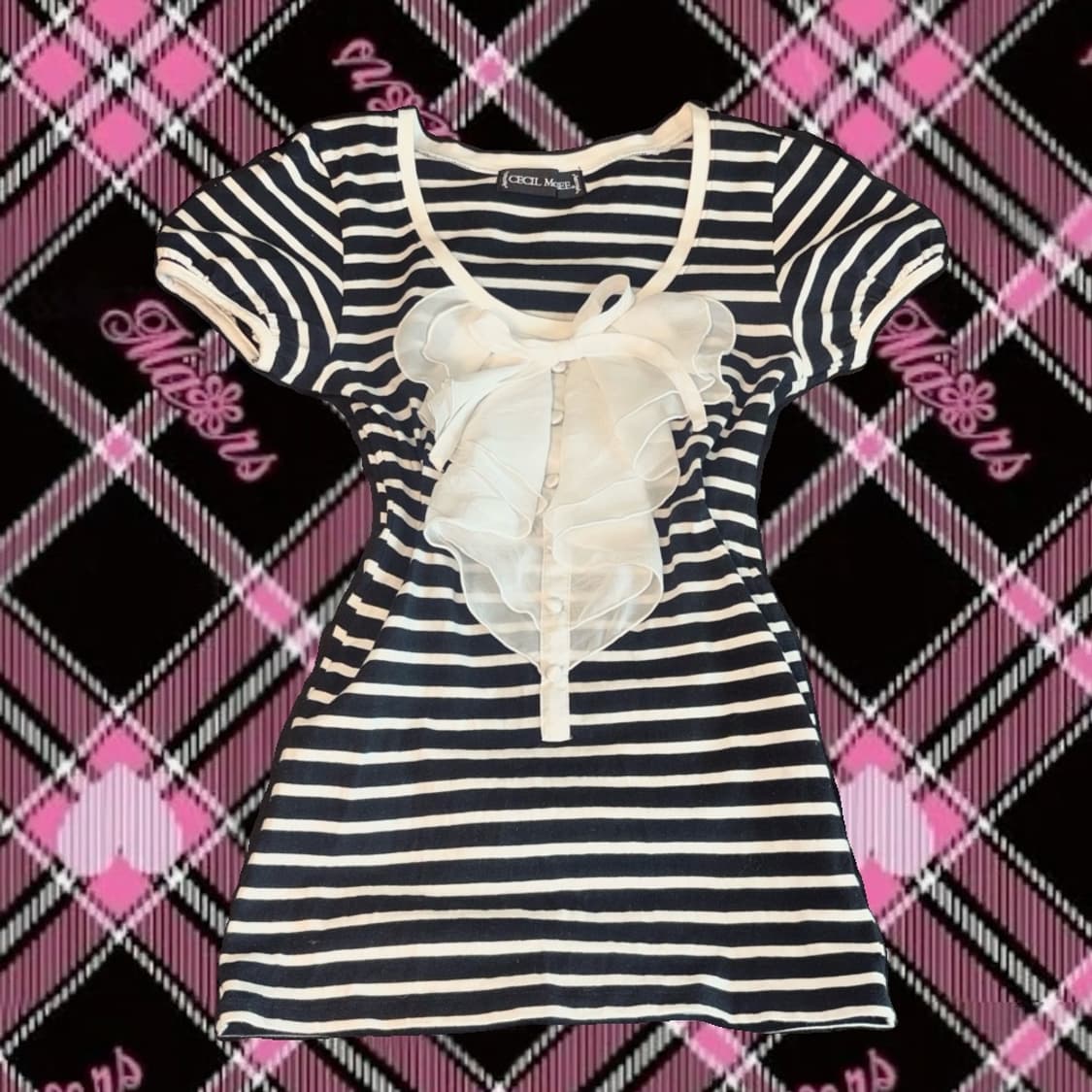 세실맥비 라떼갸루 로걀 달천깔 오네갸루 헤이세이 빈티지 러플 블라우스 상품이미지1