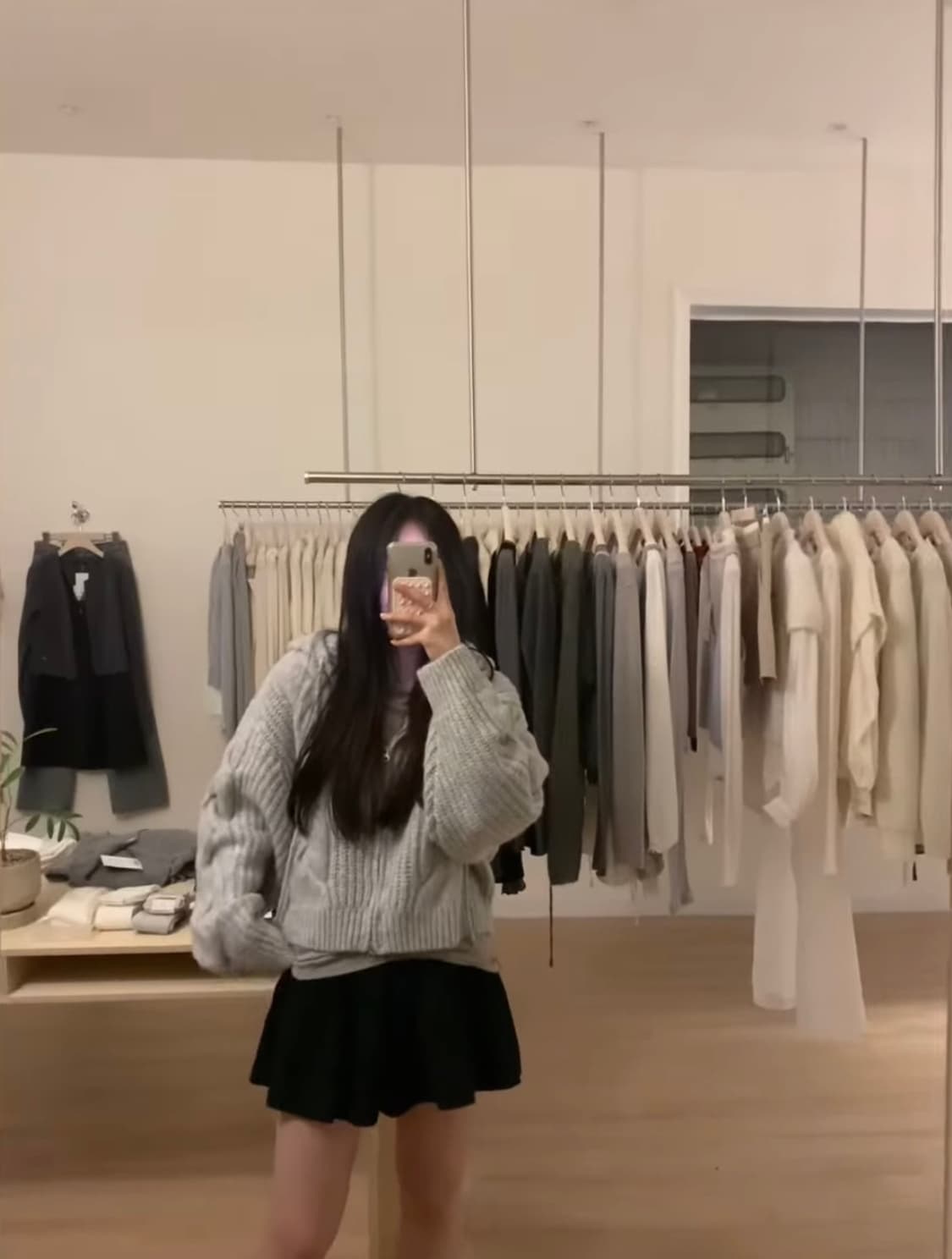 (새상품)누아누아 뮤뮤 케이블 후드집업니트 상품이미지3