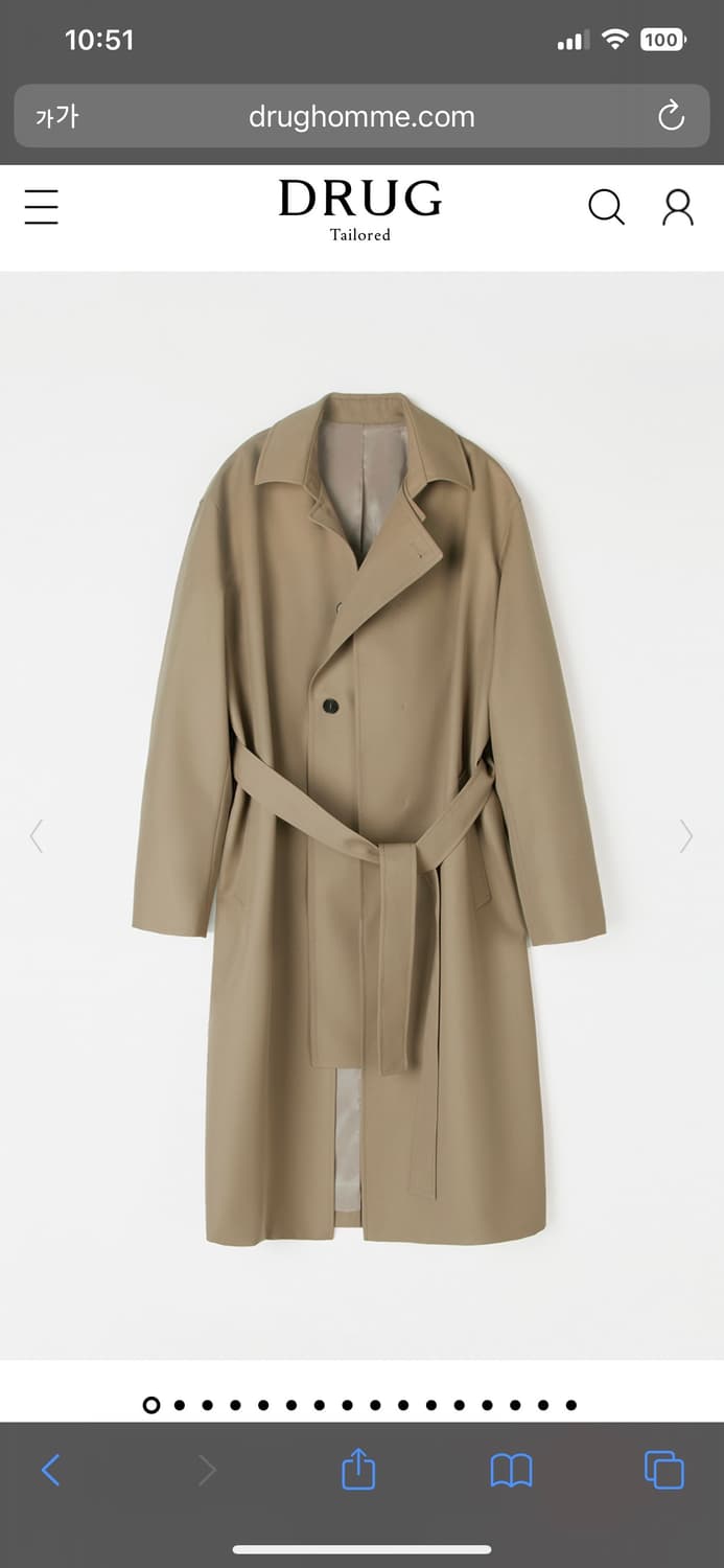 드러그옴므 트렌치코트 새상품 xl 상품이미지2