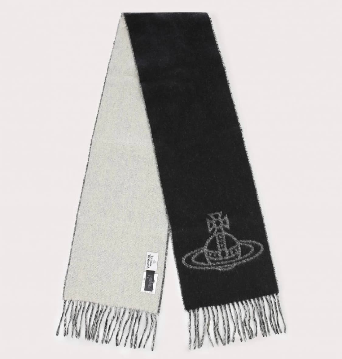 비비안웨스트우드 25fw 싱글 ORB 양면 머플러/블랙 상품이미지2