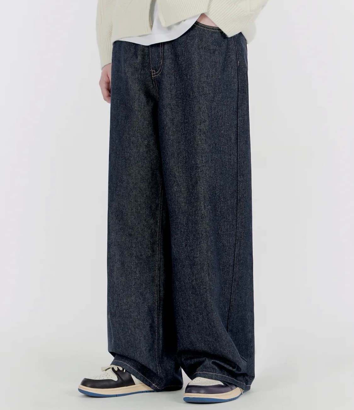 굿라이프웍스 이지 와이드 데님 팬츠 로우인디고 상품이미지1