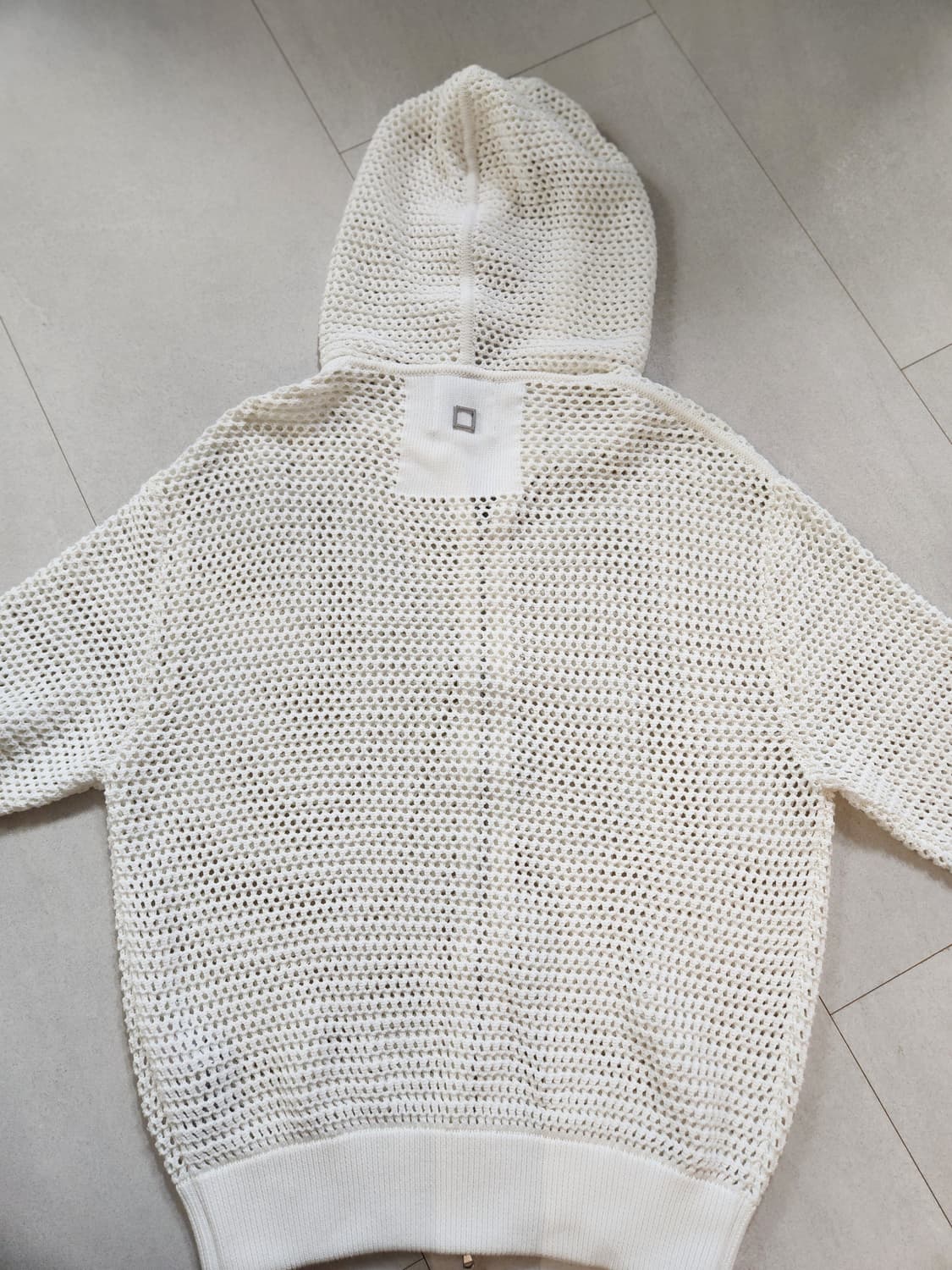 우영미 메쉬 후드 니트 집업 가디건 상품이미지2