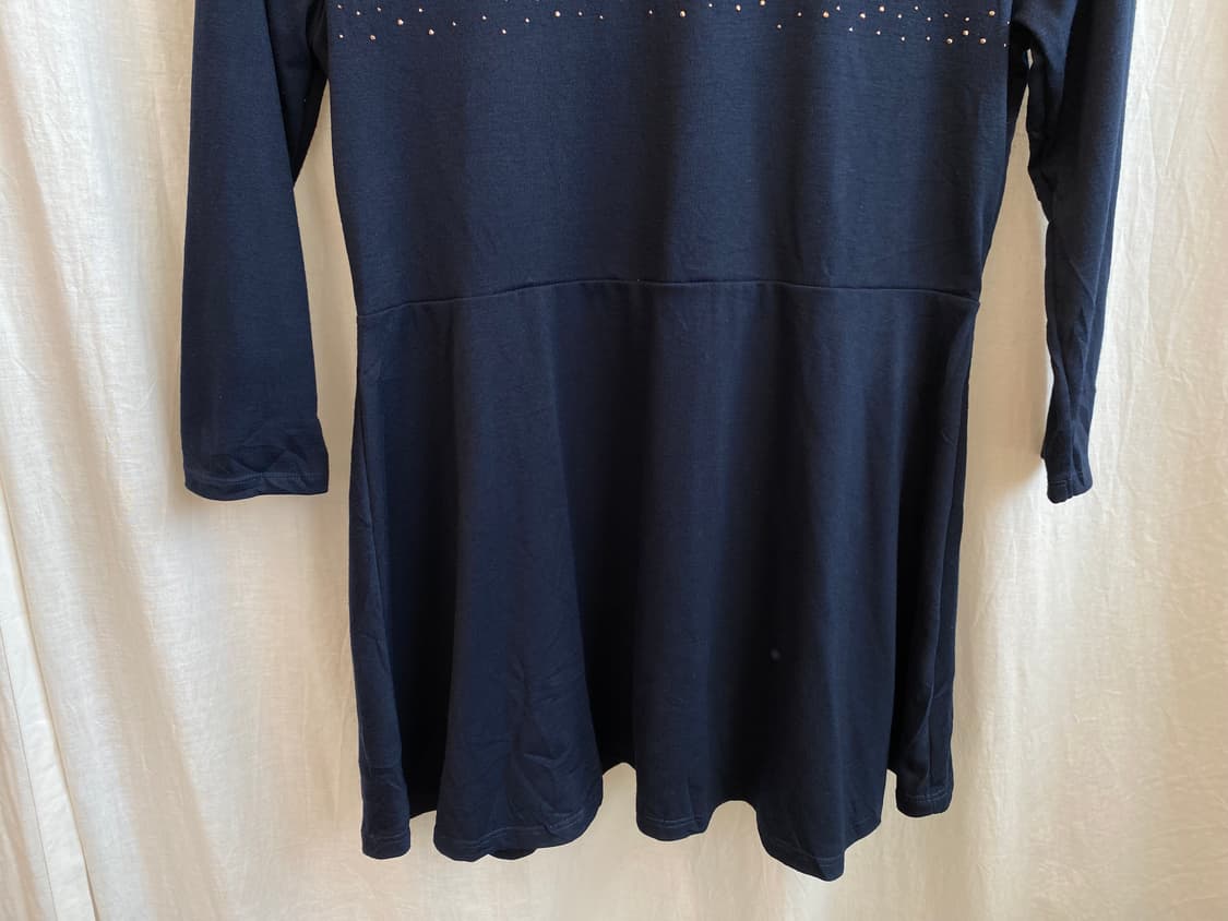 네이비 큐빅 7부탑(L) 상품이미지5