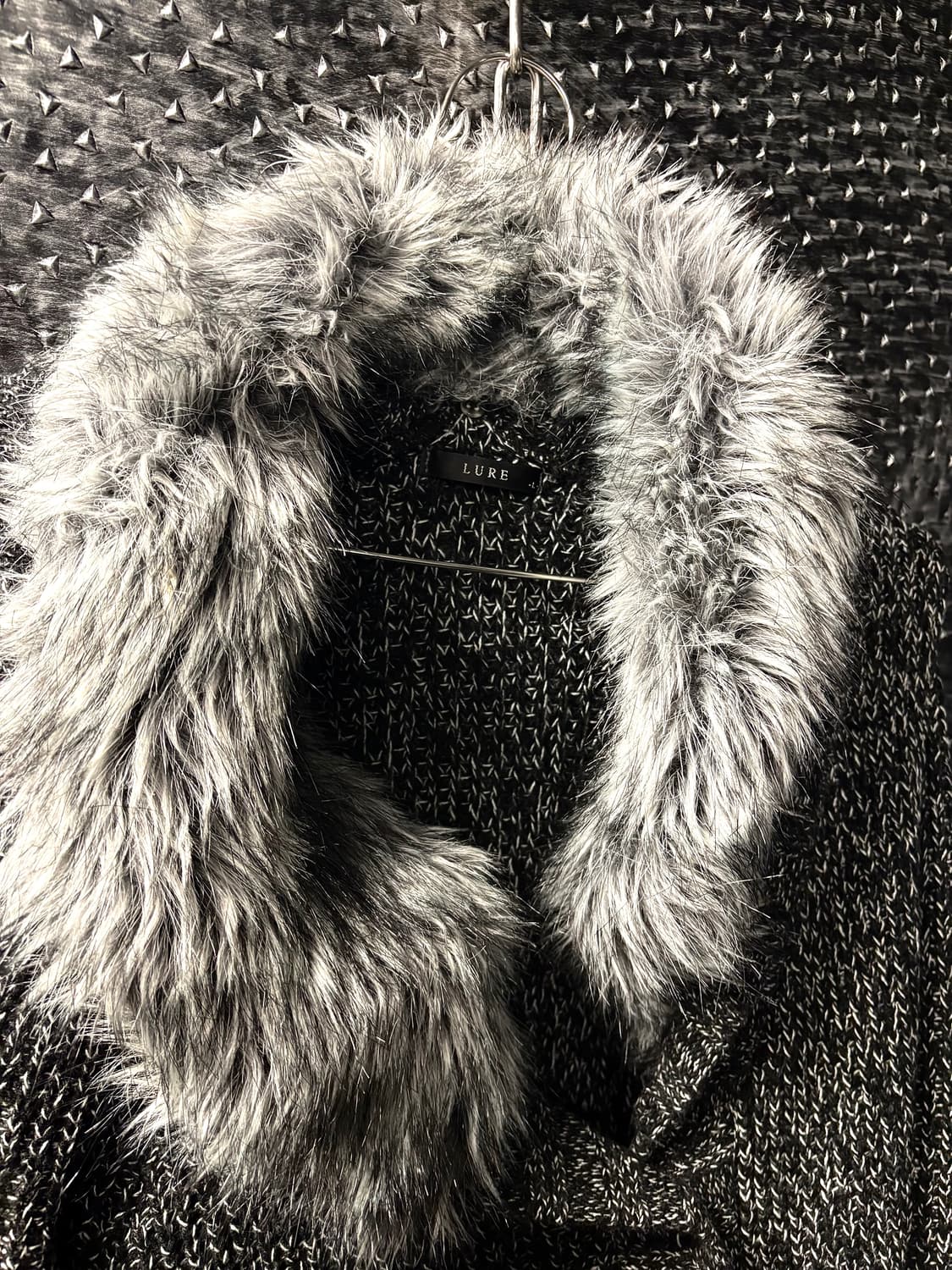 LURE 마블 퍼 롱가디건 상품이미지2