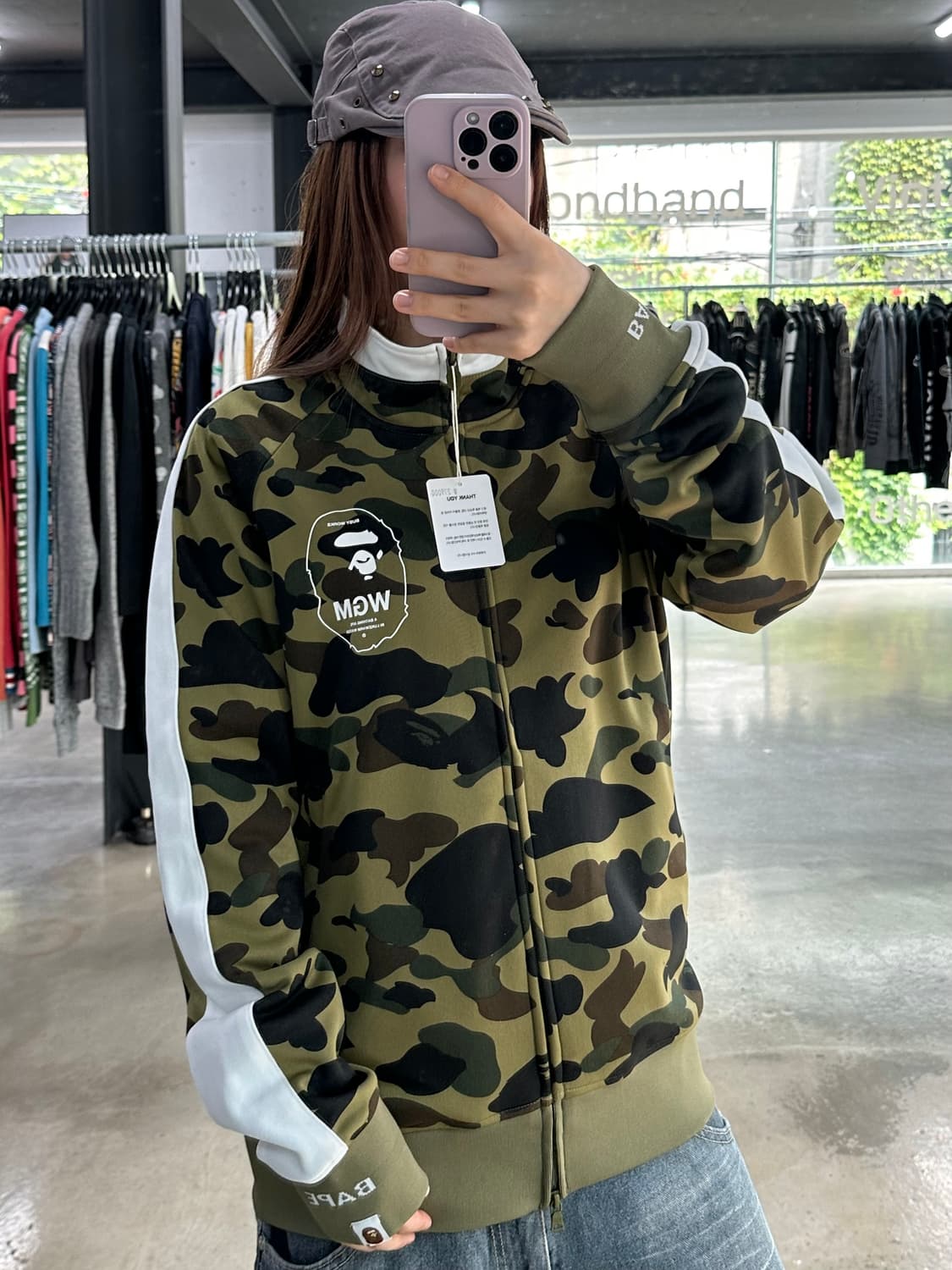 베이프 1st Camo 녹계 져지 트랙탑 상품이미지1