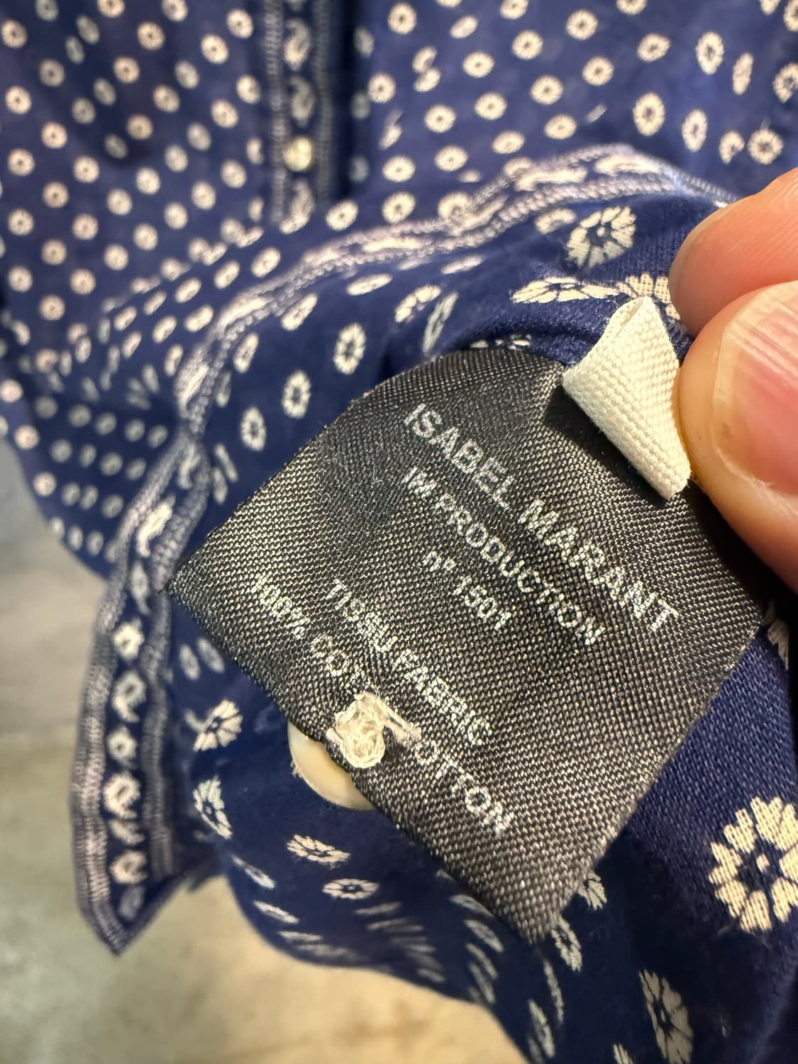 36 이자벨마랑 ISABEL MARANT 에스닉 패턴 셔츠 원피스 네이비 상품이미지8