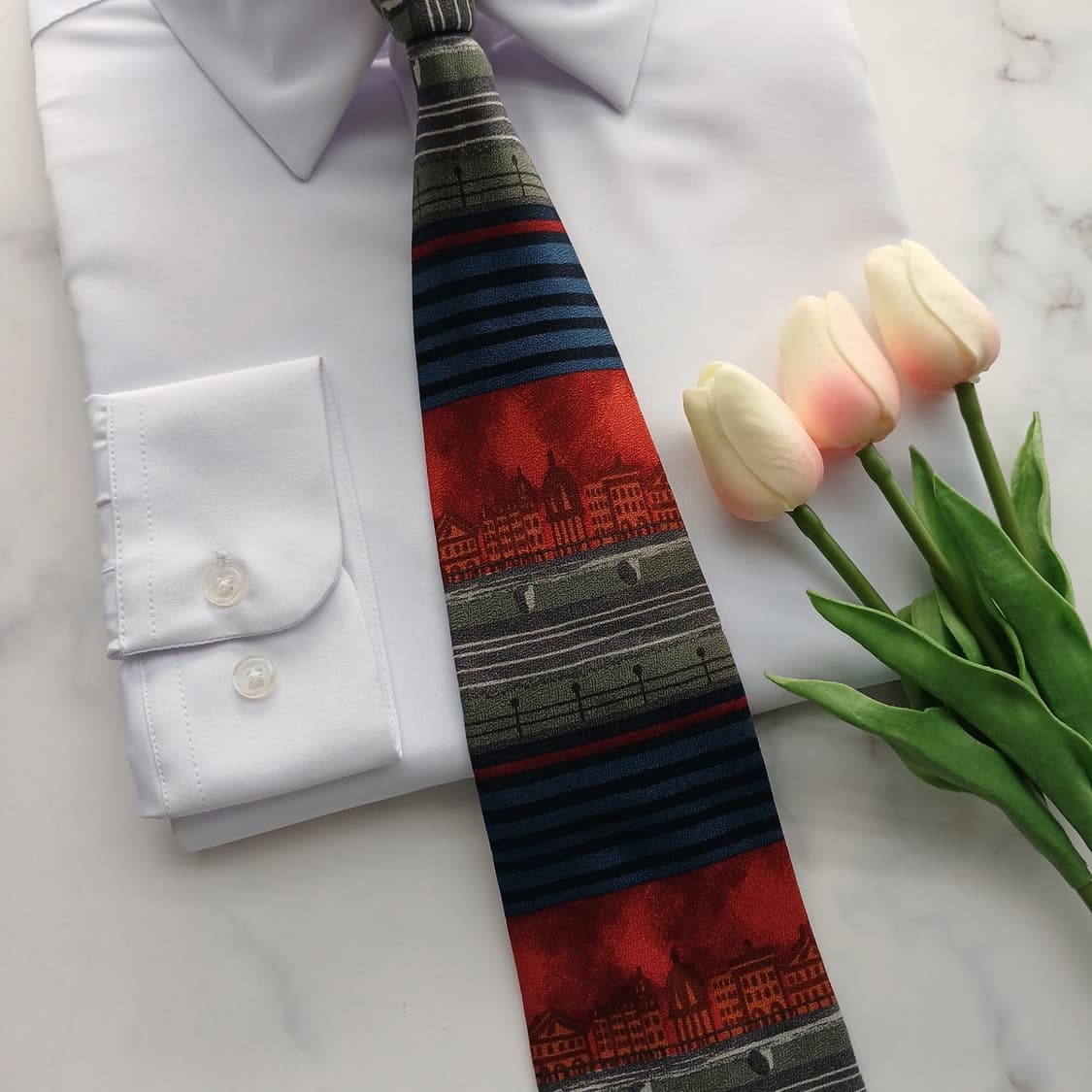 타이렉 찰스튼 실크 건축 실루엣 넥타이 9.6cm A등급 A18664
 상품이미지4