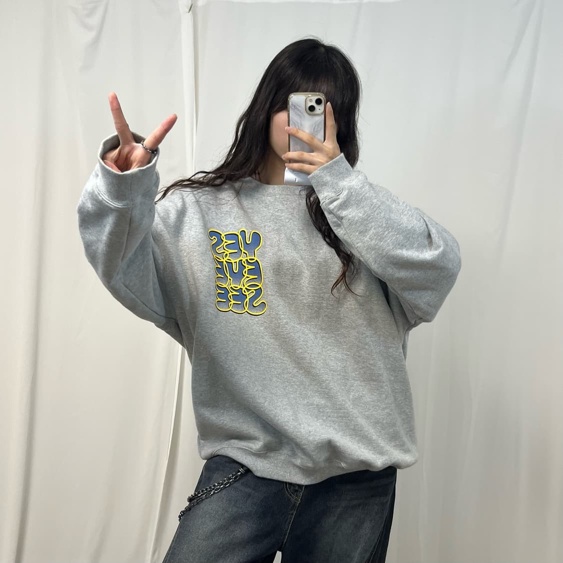 YESEYESEE gray sweatshirts 상품이미지2