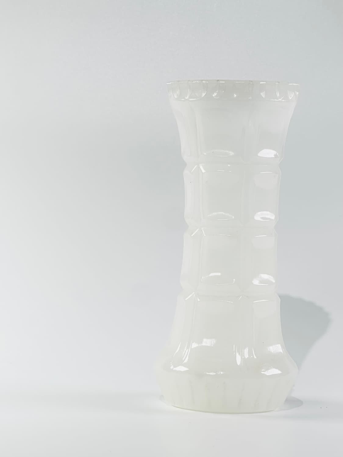 일본 빈티지 밀크글라스 와플 화병 상품이미지4