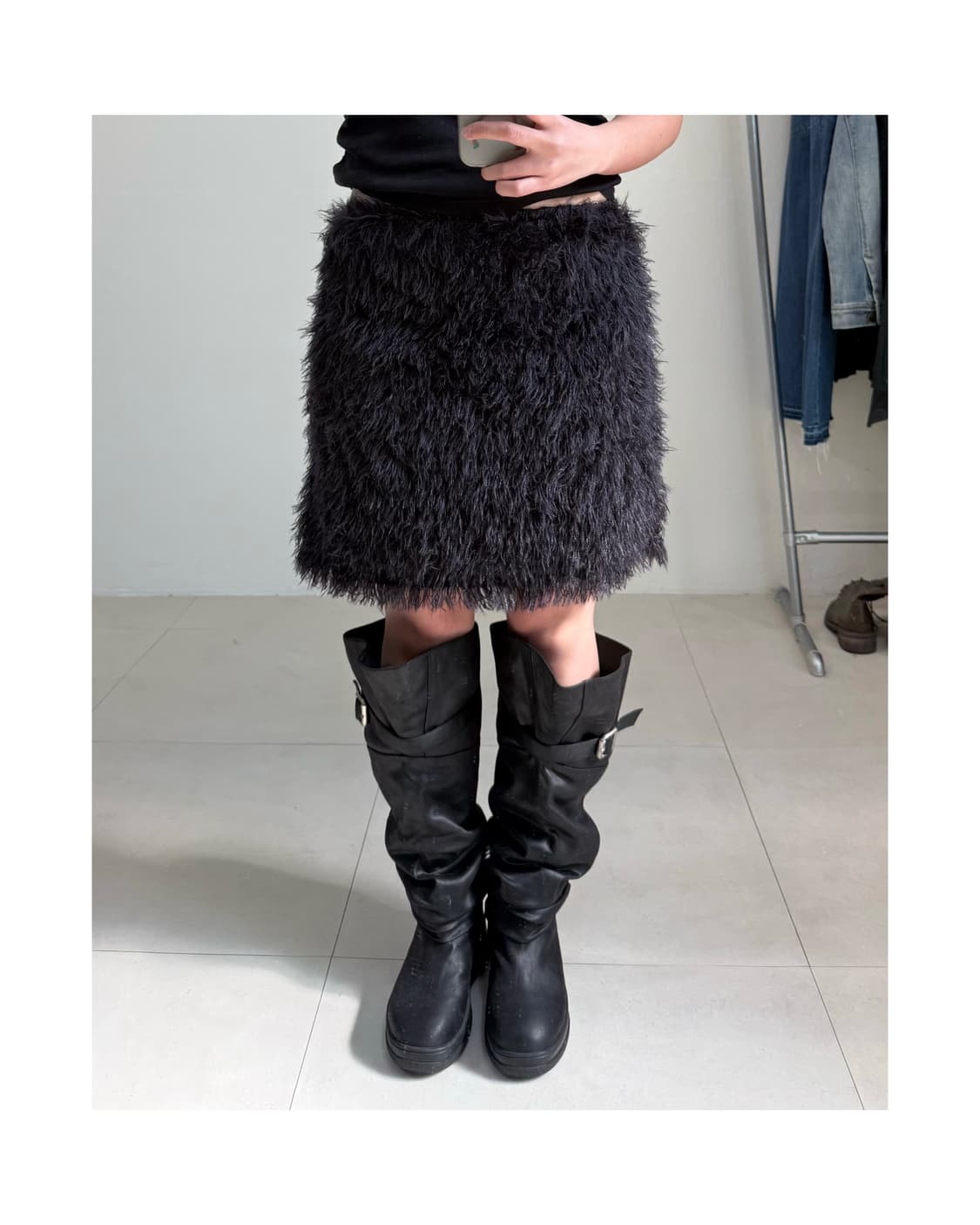 빈티지 퍼 스커트 상품이미지1