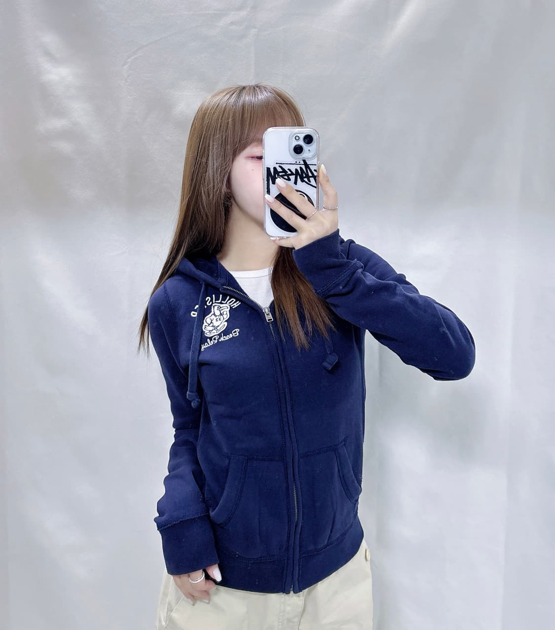 홀리스터 네이비 beach relay 딱붙핏 후드집업  상품이미지1