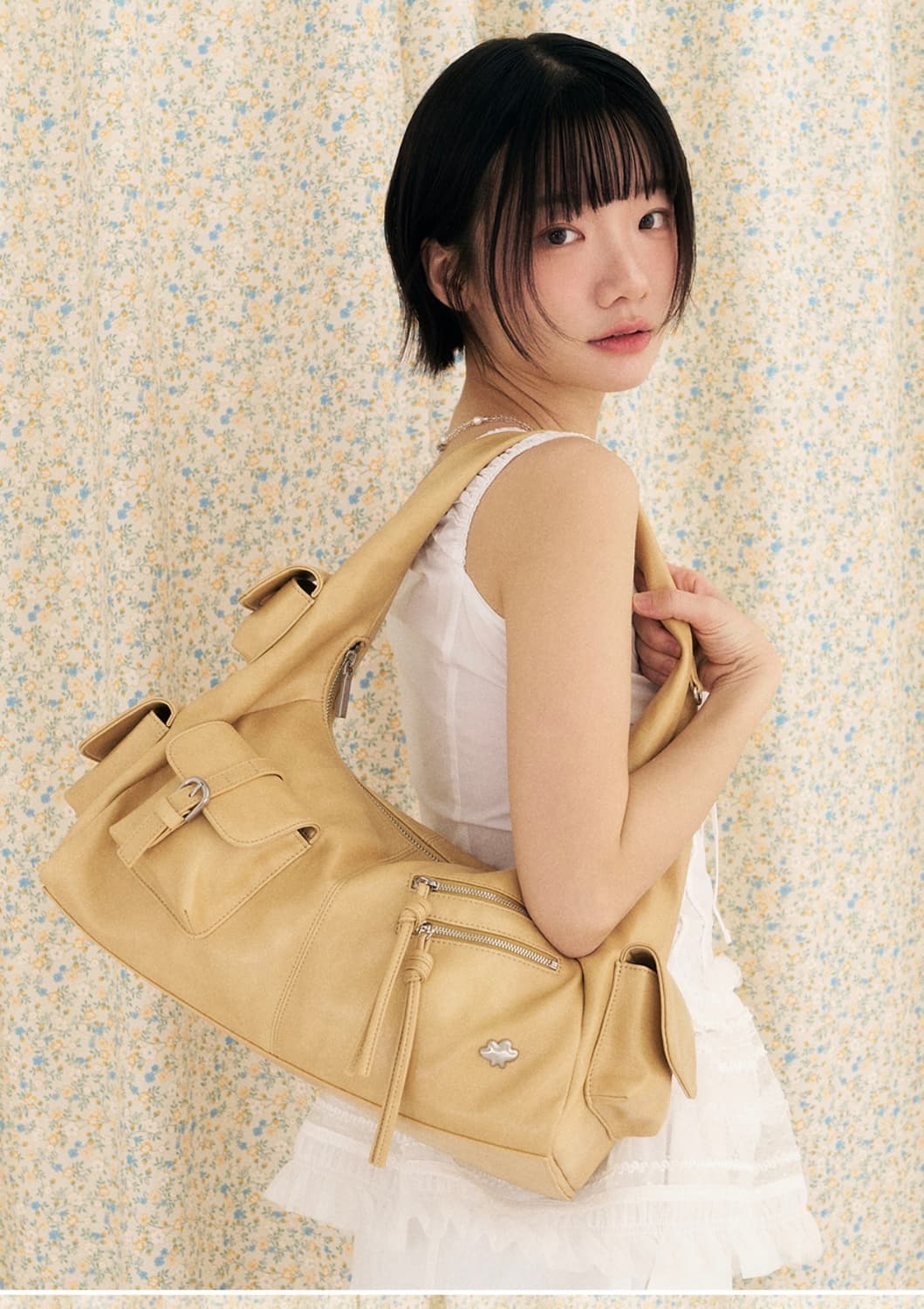 [⭐️새상품/마이쉘] 포키 언발란스 포켓 숄더백 (베이지) 상품이미지6