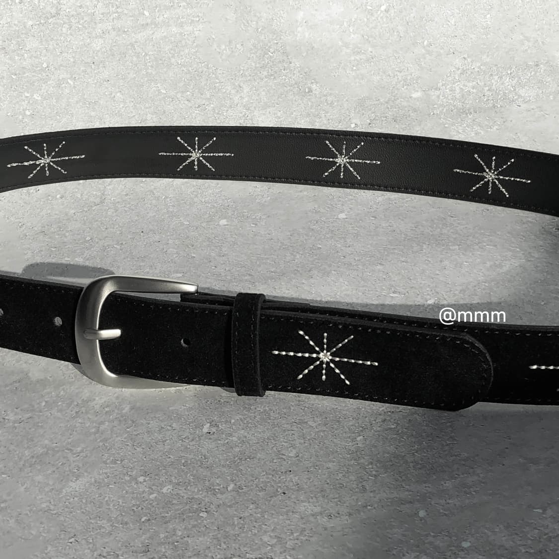 [Unisex] 스웨이드 별빛 자수 벨트 3컬러 상품이미지1