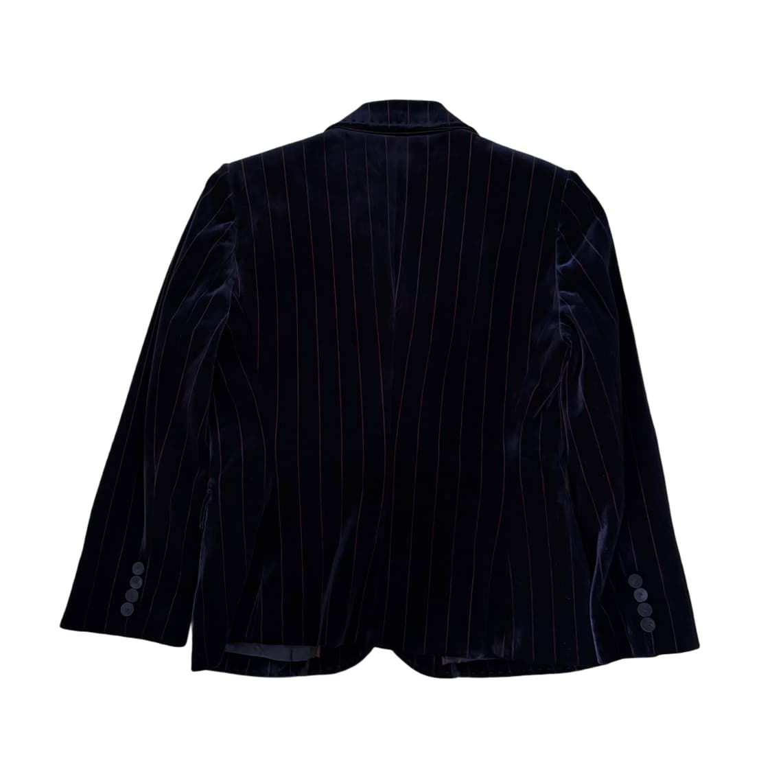 빈티지 네이비 벨벳 스트라이프 원버튼 자켓 상품이미지6