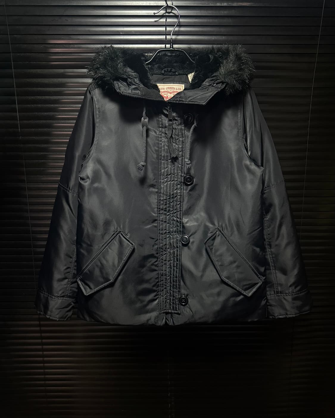 리바이스 N3B 야상 다운 패딩 점퍼 개파카 워크 자켓 털 퍼 블랙 S 상품이미지3