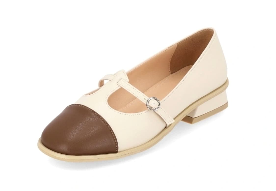 엘칸토 브라운 컬러콤비 구두(2.5cm) 상품이미지1