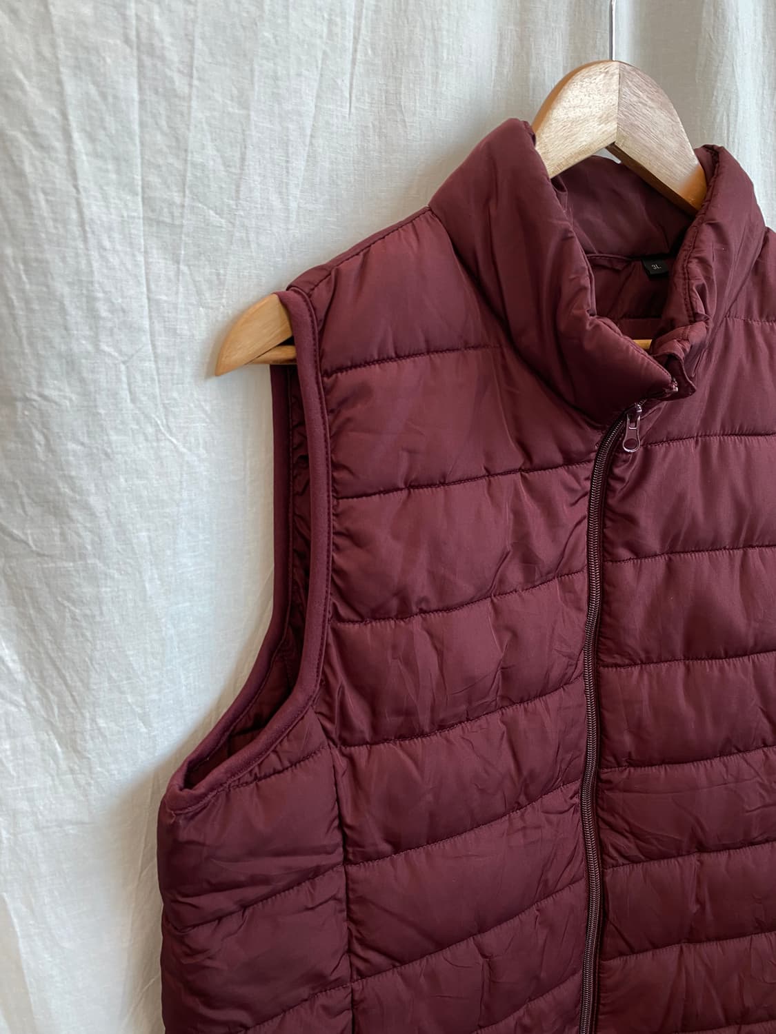 자주빛 패딩조끼(XL) 상품이미지4