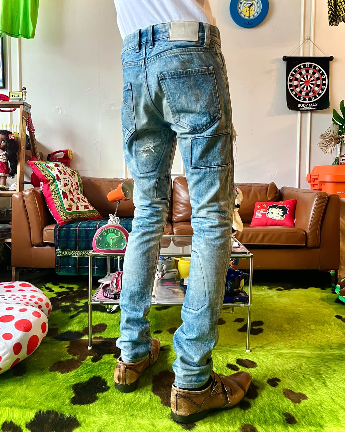 NO ID. Destroyed Patch-Work Boro Jeans 상품이미지2