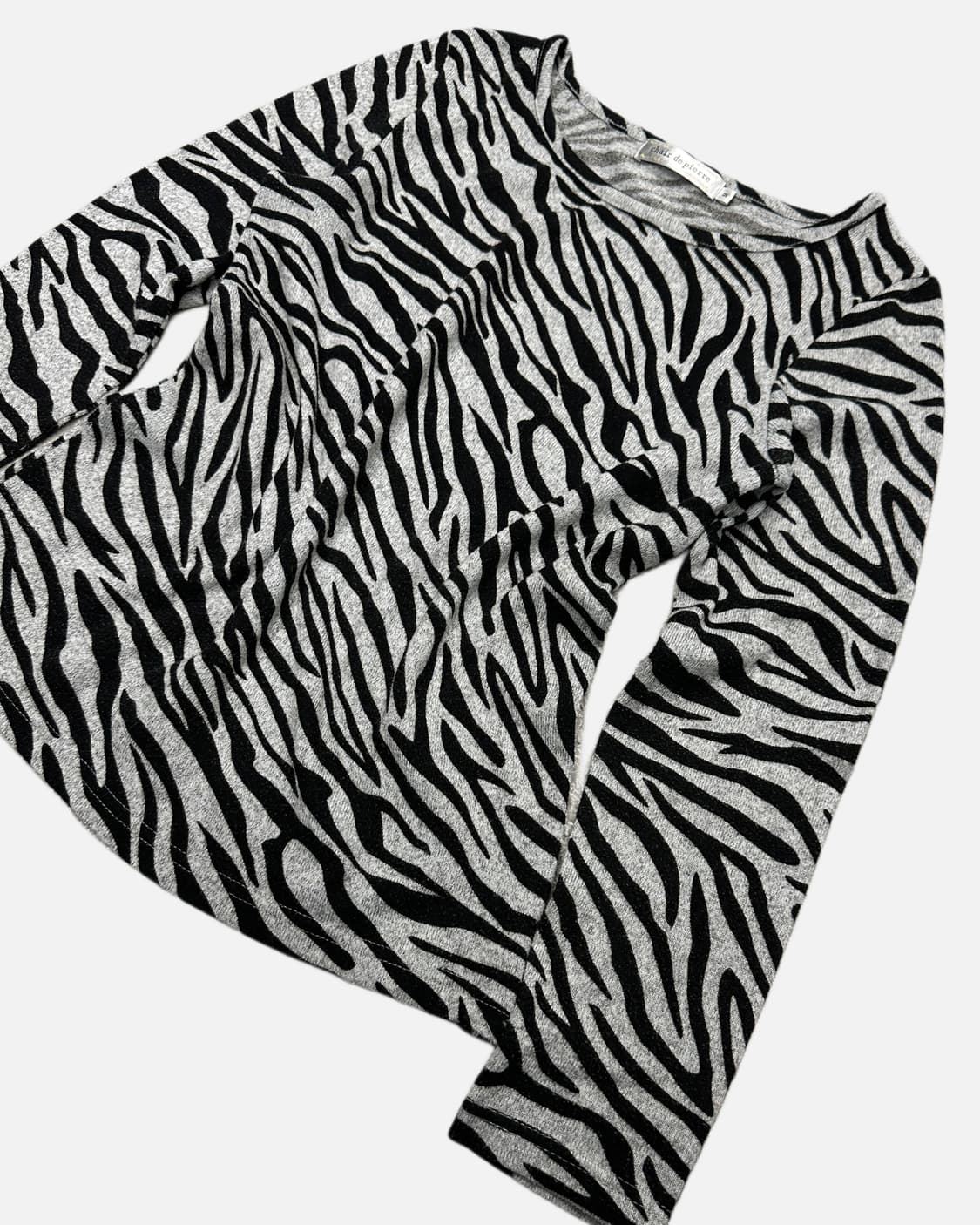 zebra pattern knit t-shirt 상품이미지3