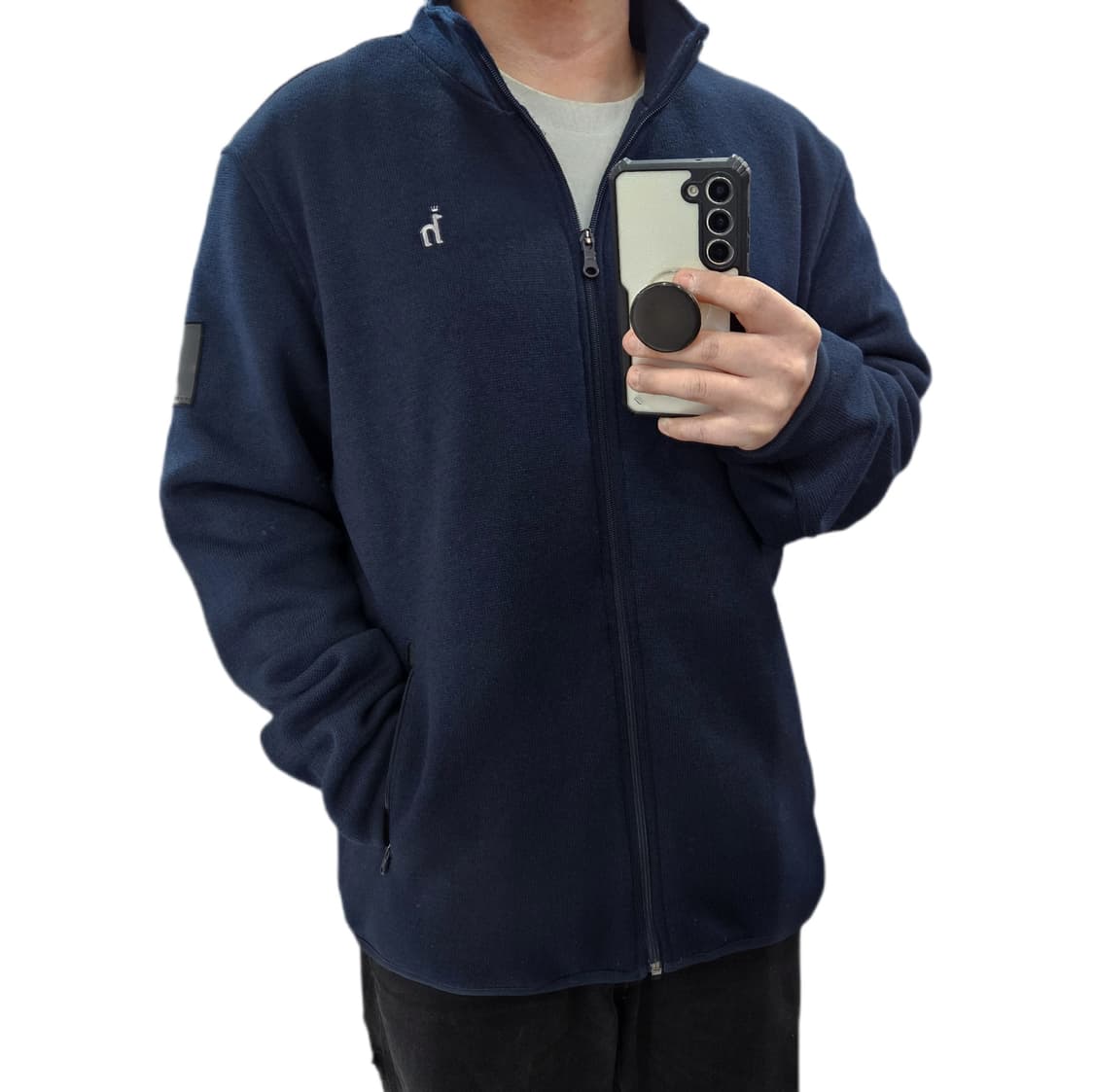 110 헤지스 네이비 니트집업 자켓 상품이미지1