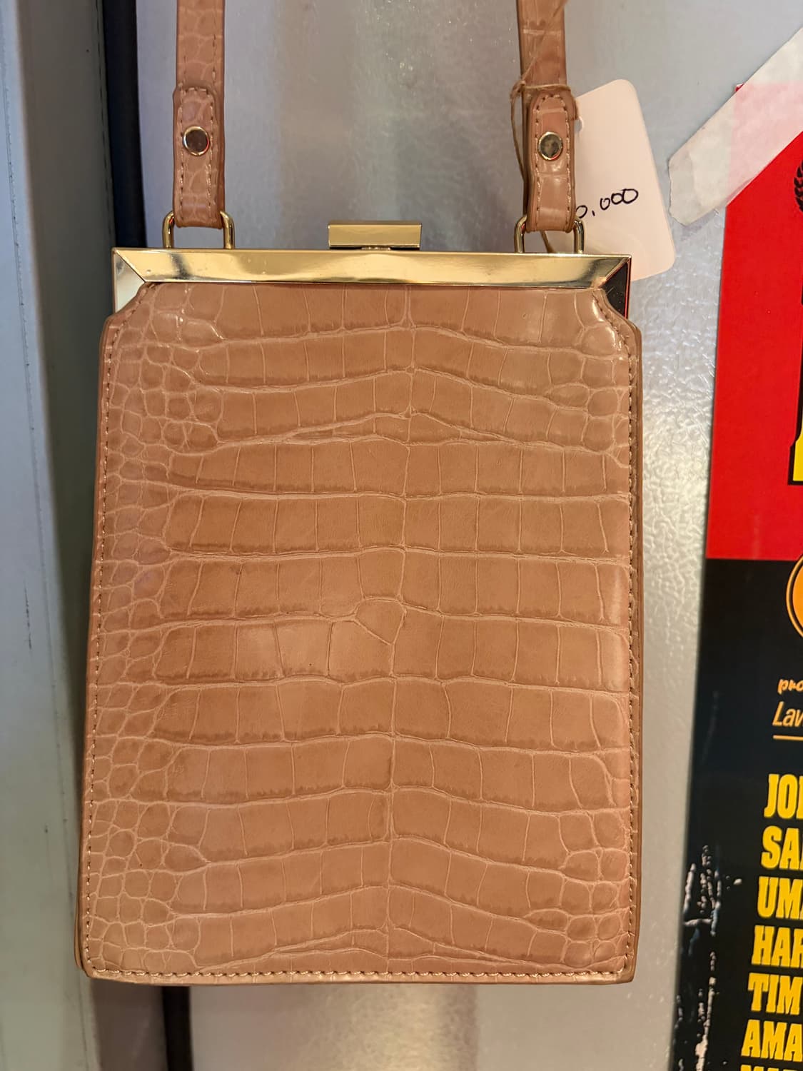 악어 패턴 베이지 메탈 크로스 미니백 상품이미지5