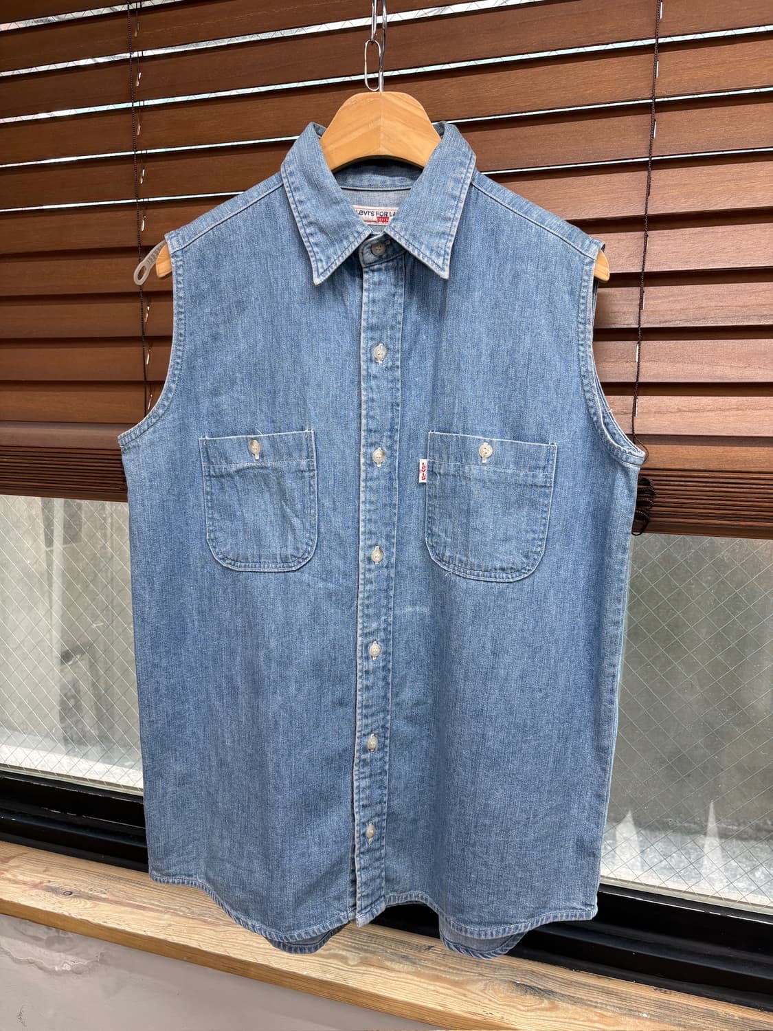 00s Levis 리바이스 빈티지 투포켓 데님 베스트 셔츠 상품이미지1