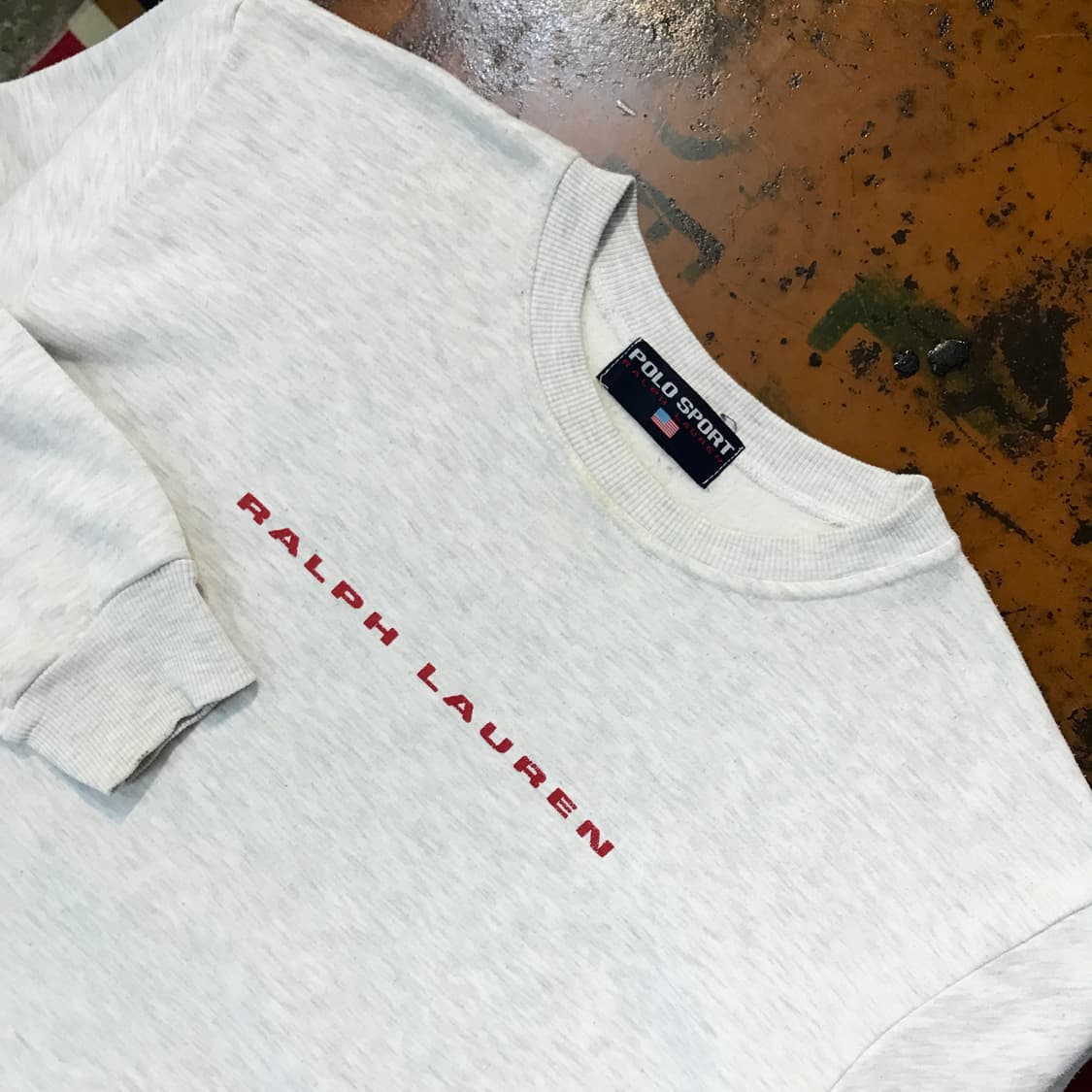 90s 폴로 스포츠 오트밀 그레이 스웨트셔츠 맨투맨 남성 110  상품이미지3