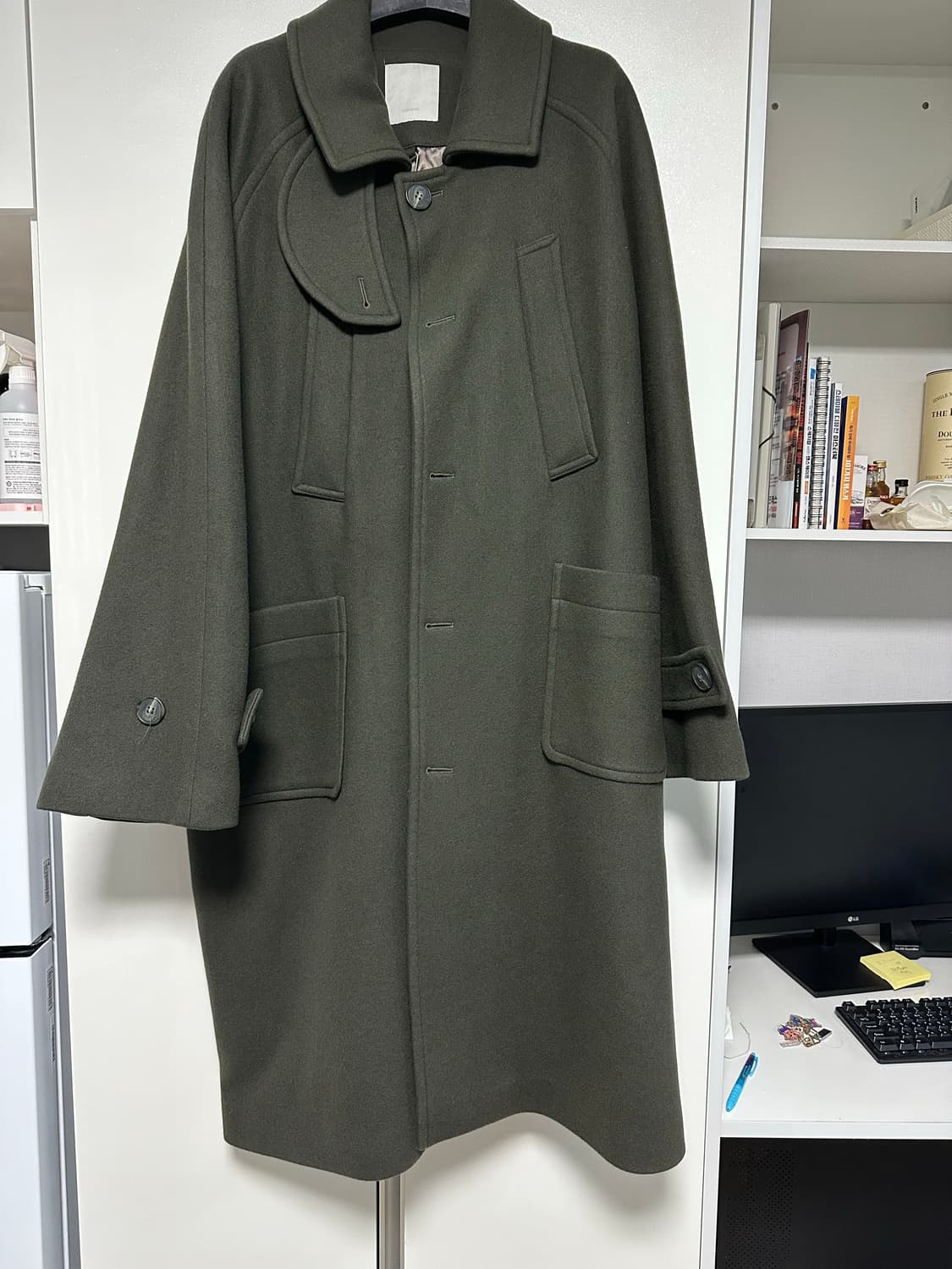 (2) 언더마이카 리전.02 발마칸 오버사이즈 울 코트 카키 상품이미지2