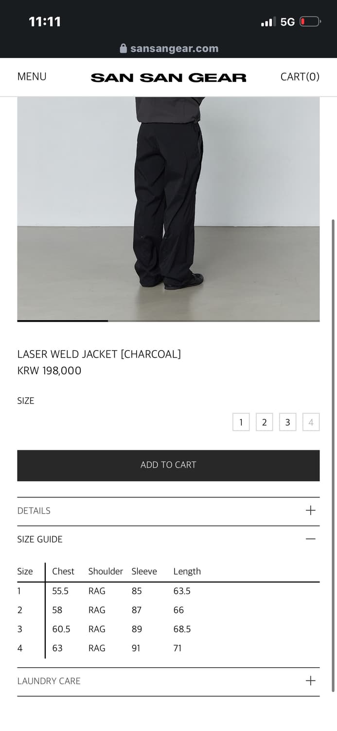 [3] 산산기어 레이저 자켓 차콜 LASER WELD JACKET 상품이미지2
