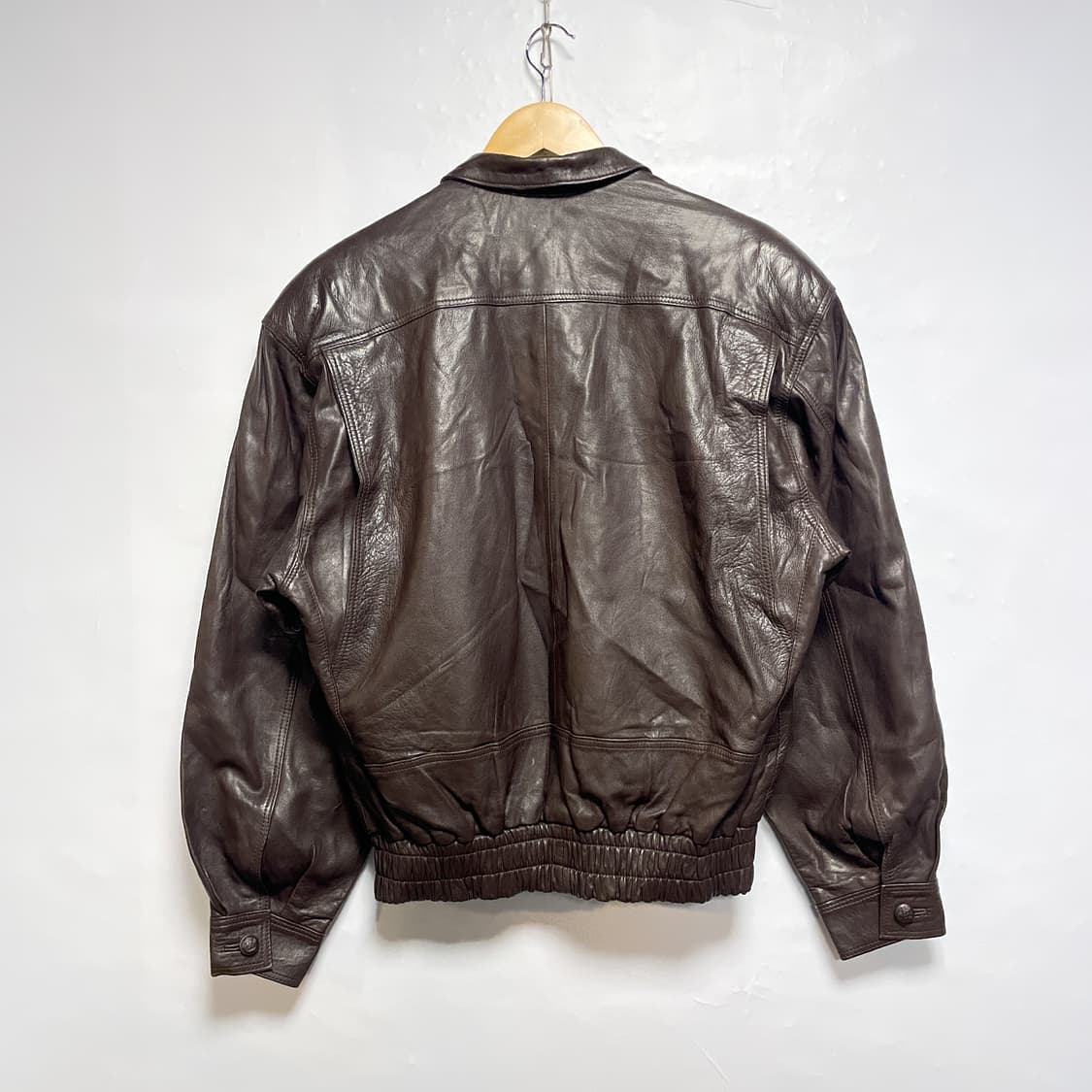리차드 펠 빈티지 가죽 봄버 자켓 다크브라운 상품이미지3