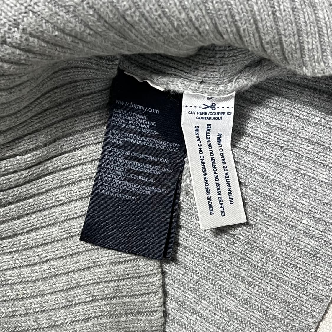 Tommy Hilfiger 그레이 반폴라 니트집업 상품이미지4