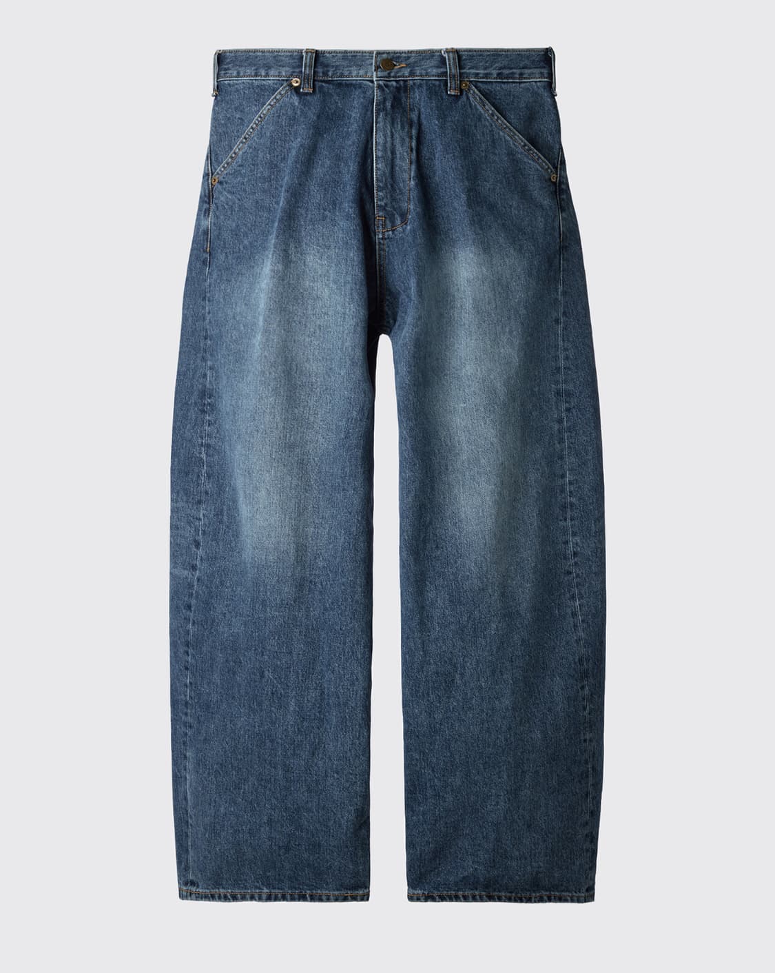 와이드 커브진 청바지 Washed Blue 상품이미지1
