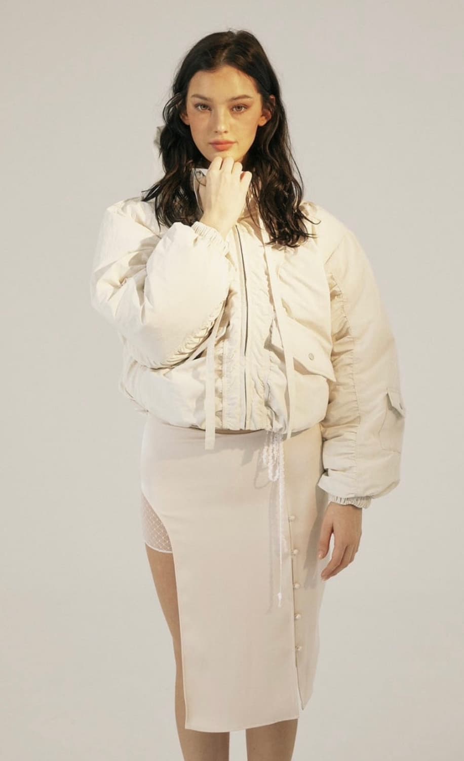 쓰리타임즈 푸키 다운 자켓 패딩 M 상품이미지3