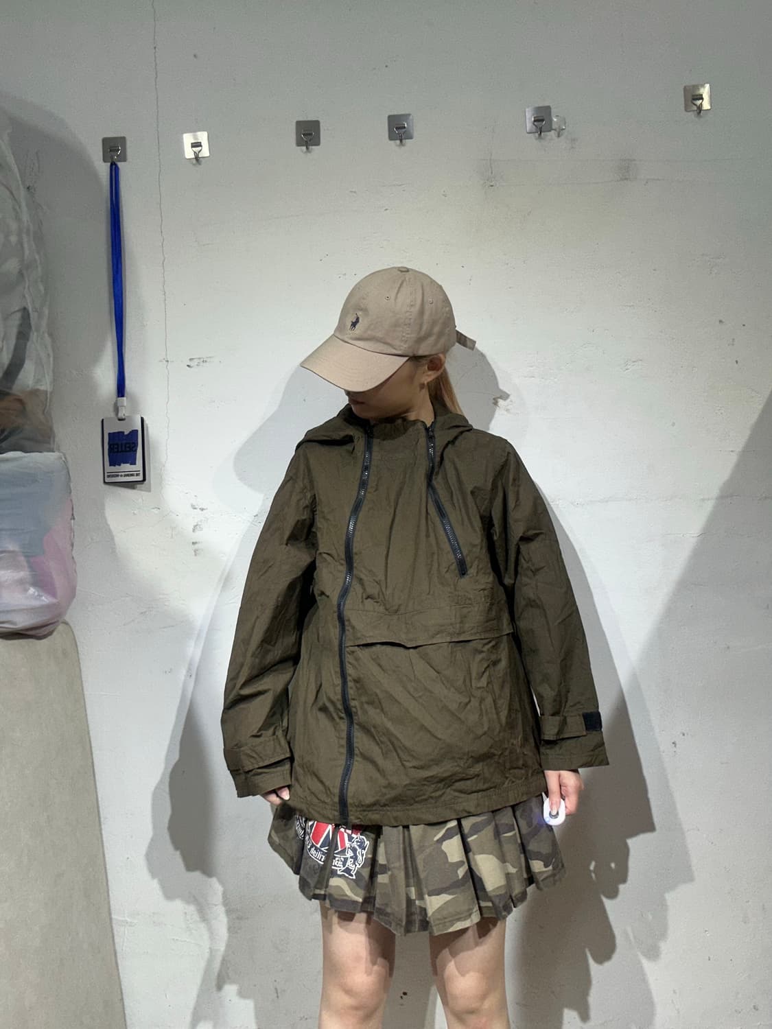 일본 빈티지 브라운 아노락 후드 오버핏 바람막이 트랙 자켓 M 상품이미지2