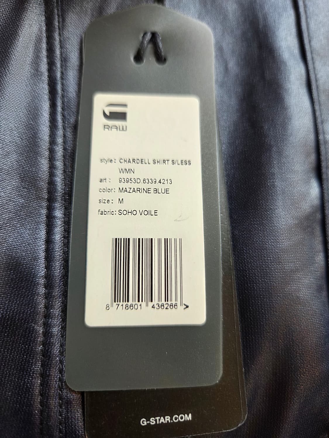 G-Star RAW 네이비 민소매 셔츠 원피스(M) 상품이미지5