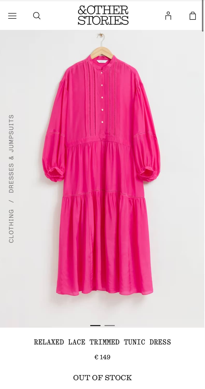 앤아더스토리즈 튜닉드레스 마젠타 M 상품이미지2