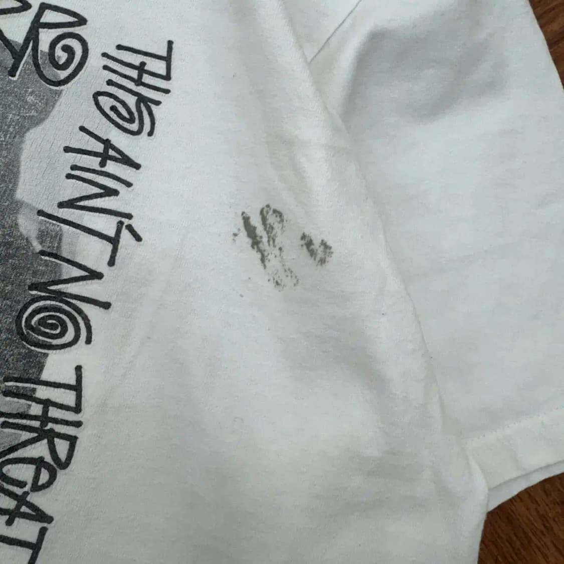 XLStussy 스투시 x 갱 스타 테이크 잇 퍼스널 티셔츠 화이트 상품이미지6