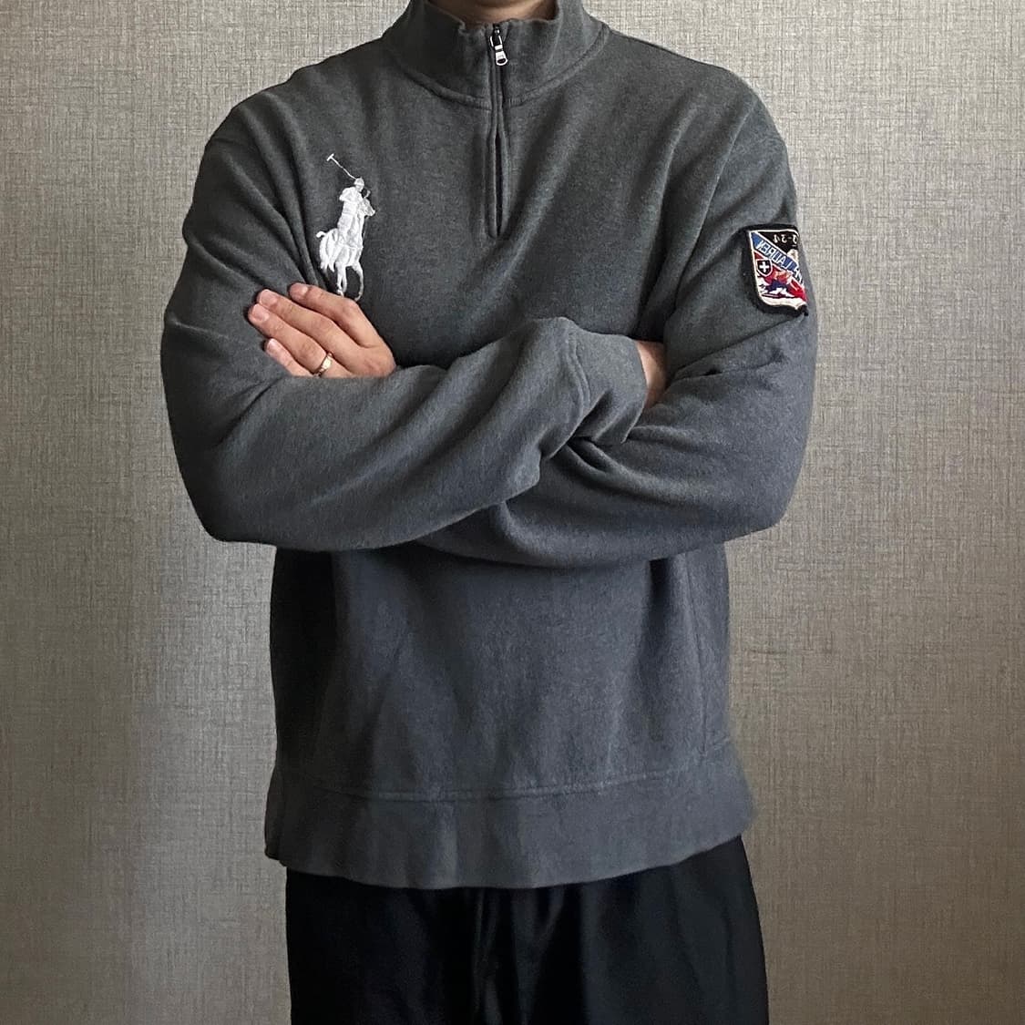 폴로 랄프로렌 빅포니 그레이 반집업 니트 상품이미지2