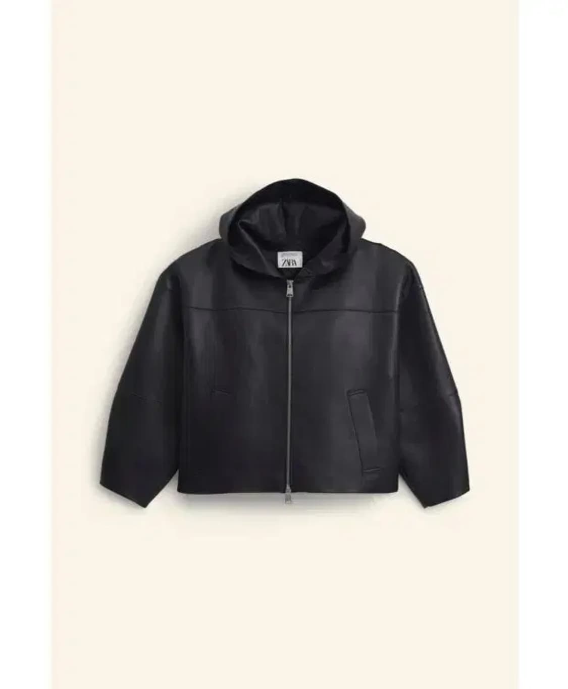 자라 리미티드에디션 램스킨 리얼 레더 후드 집업 s-m 상품이미지2