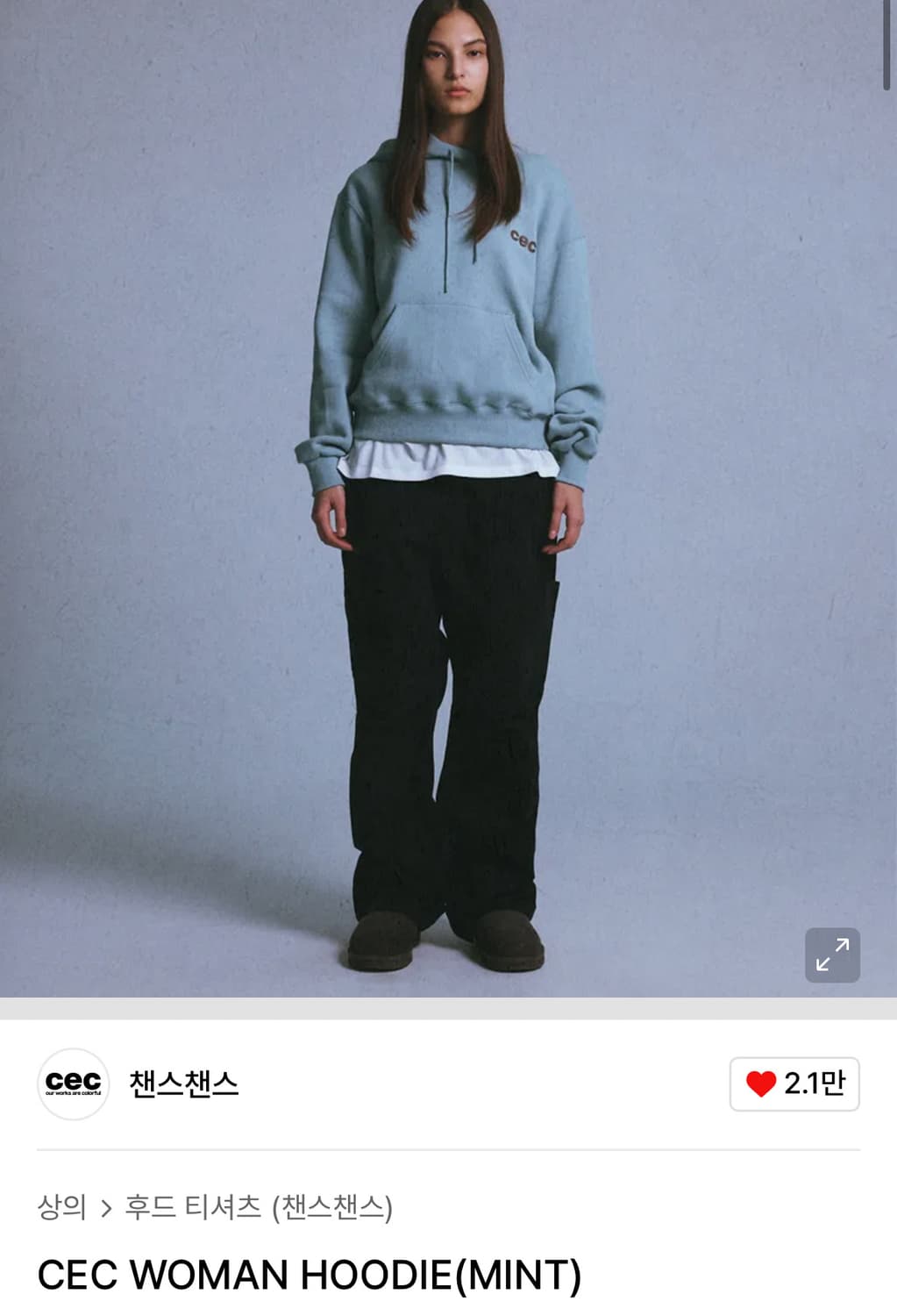 챈스챈스 CEC WOMAN HOODIE(MINT) 상품이미지1