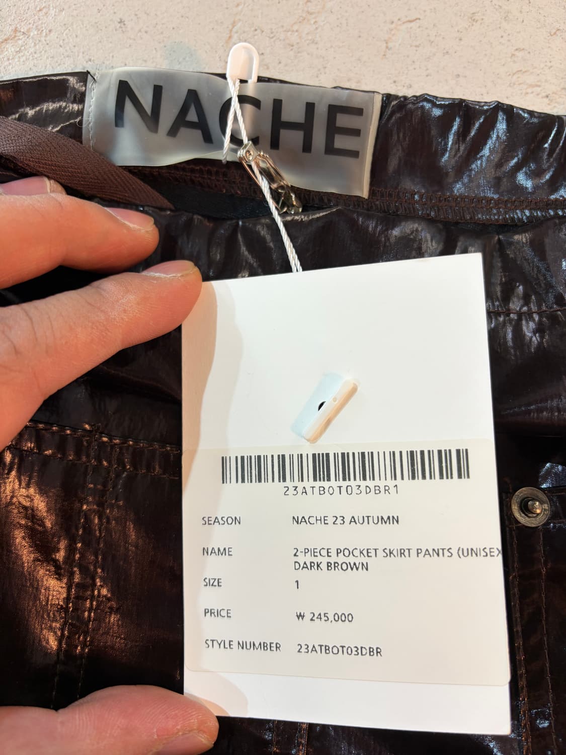 NACHE 투피스 포켓 스커트 팬츠 다크 브라운 1 사이즈 상품이미지3