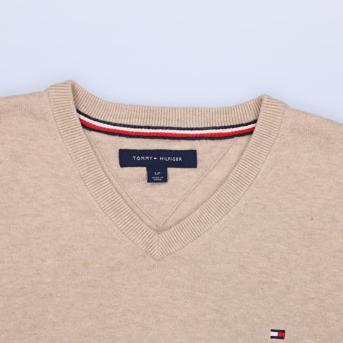 [S] 타미힐피거 브이넥 코튼 니트 아이보리 3906 상품이미지6