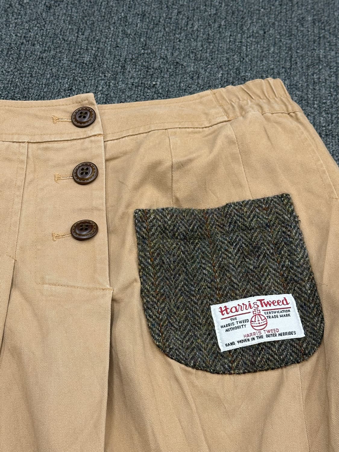 M)Harris Tweed 헤링본 포켓 플레어 스커트 상품이미지2