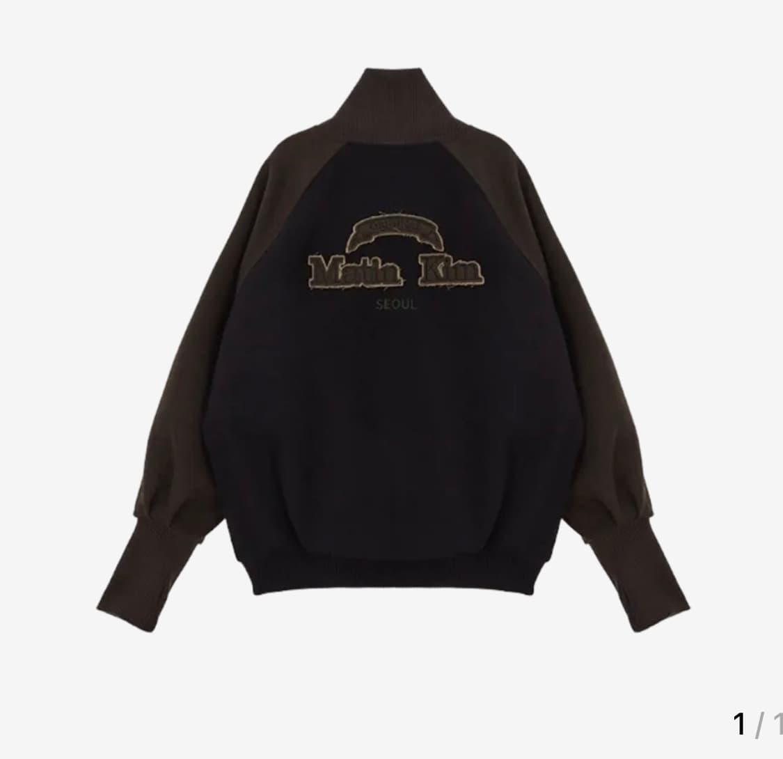 마뗑킴 스타디움 바시티 퀼팅 점퍼 블랙 상품이미지1