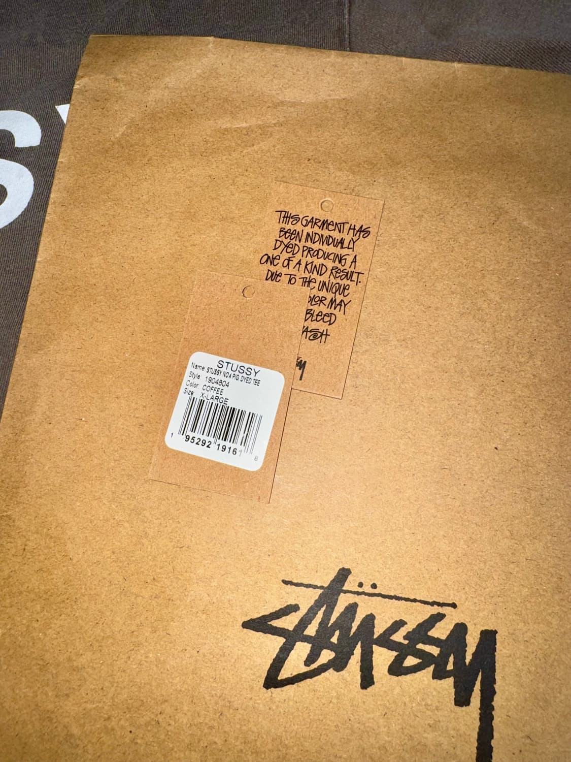 [정품택, 봉투] 스투시 STUSSY N4 fig dyed 반팔 XL 상품이미지2